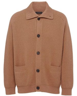 Prada Gerippter Kaschmircardigan - Braun