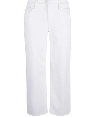 Mother Weiße Baumwoll Elastan Hose
