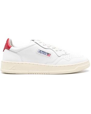 Autry Logo Patch Leather Trainers - White