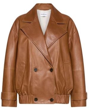Marella Leather Jackets - Braun