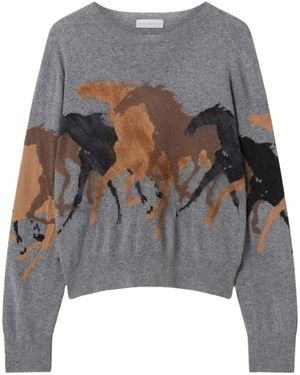 Stella McCartney Truien & Vesten ,Veelkleurig ,Round-Neck Truien - Grijs