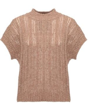 Peserico Round-Neck Knitwear - Marrone