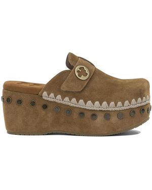 Mou Schoenen ,Bruin ,Leer 611001A Wedge