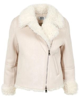 Betta Corradi Jacke aus kunstpelz und schaffell - Natur