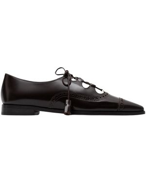Parallèle Schoenen ,Bruin ,Leer Rippley Ghillie Derby - Zwart