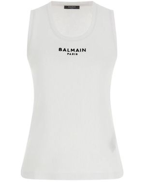 Balmain Paris Embroidered Vest Top - Weiß