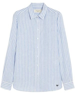 Weekend by Maxmara Gestreepte Linnen Overhemd - Blauw