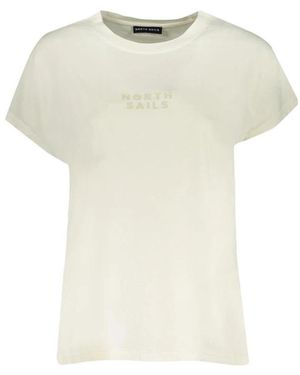 North Sails Tops ,Wit ,Katoen Boxy Fit T-Shirt Korte Mouw - Naturel
