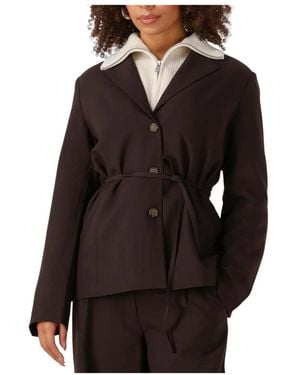 Envii Bruine Blazer Voor Stijlvolle Vrouwen - Zwart