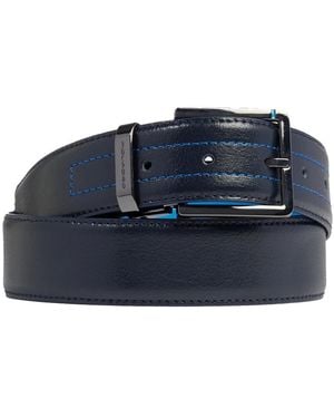 Piquadro Accessoires ,Blauw ,Leer Leren Riem Met Doornsluiting