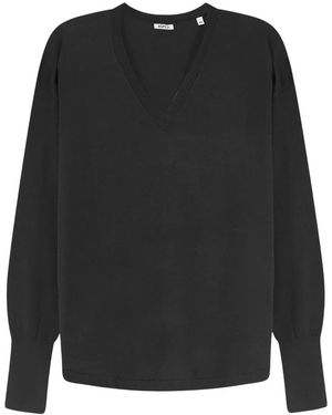 Aspesi Truien & Vesten ,Zwart ,Mod. 3259 V-Neck Trui