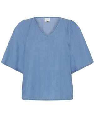 Ichi Overhemden ,Blauw ,Blouses & Shirts