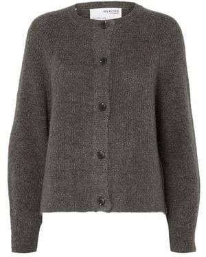 SELECTED Kurze Strickjacke - Grau