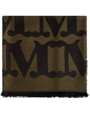 Max Mara Accessoires ,Groen ,Wol Edro Sjaal - Zwart
