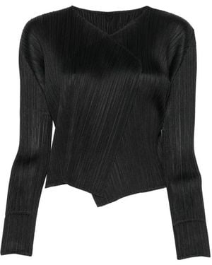 Issey Miyake V-Neck Knitwear - Negro
