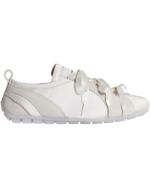 Simone Rocha Schoenen ,Wit ,Leer Ballerina Grip Trainer