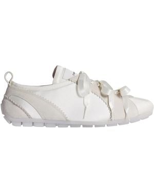 Simone Rocha Schoenen ,Wit ,Leer Ballerina Grip Trainer