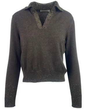 La Fileria V-Neck Knitwear - Gris