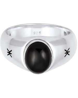 Kuzzoi Ovaler Siegelring - Schwarz