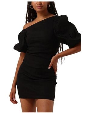 Alix The Label Schwarzes Leinen Ballonärmel Kleid
