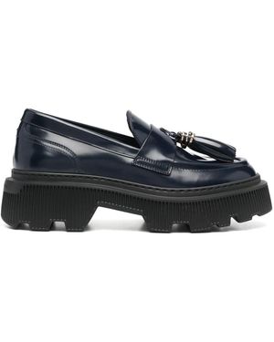Santoni Leder loafers casual flats - Blau