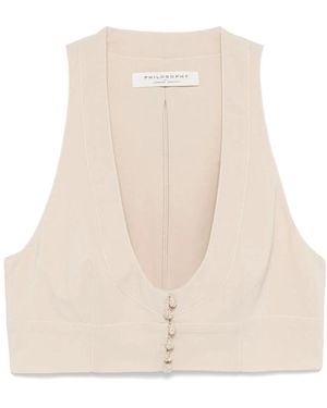 Philosophy Di Lorenzo Serafini Sleeveless Tops - Natural