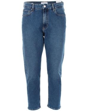 Calvin Klein Cropped Tapered Jeans Mid - Blau
