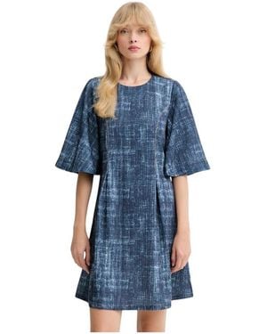 Gestuz Ausgestelltes Ärmel-Minikleid - Blau