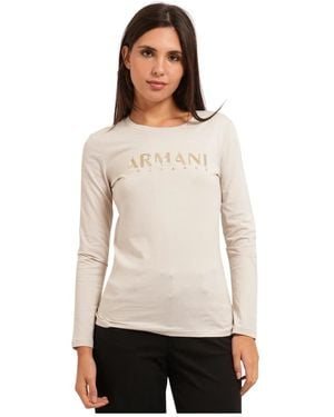 ARMANI EXCHANGE Long Sleeve T-Shirts - White