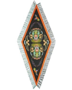 Franco Ferrari Diamond Foulard Met Franjes - Metallic