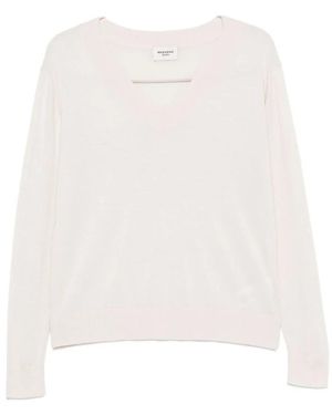 Weekend by Maxmara Trui Met V-Hals Van Wol, Zijde En Kasjmier - Wit
