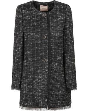 Twinset Jassen ,Zwart ,Tweed Tweed Jasje
