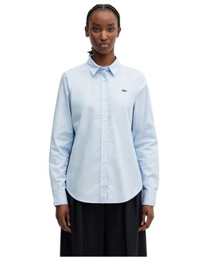 Lacoste Overhemden ,Blauw ,Katoen Oxford Shirt
