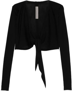 Rick Owens Cropped Wikkel Cardigan - Zwart
