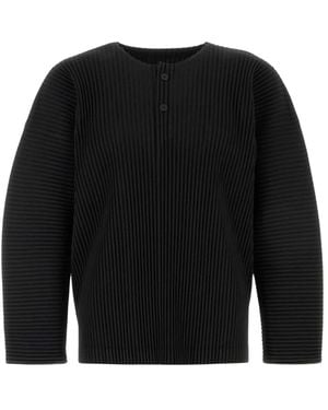 Issey Miyake Round-Neck Knitwear - Black