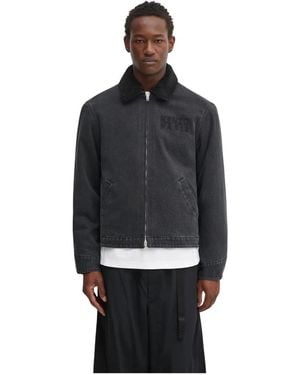 KENZO Sherpa-Kragen Jeansjacke - Schwarz