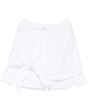 Max Mara Overhemden ,Wit ,Katoen Curvone Katoenen Blouse