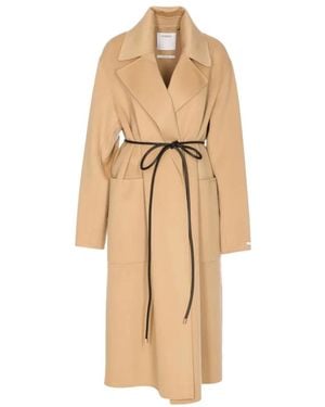 Sportmax Belted Coats - Natural