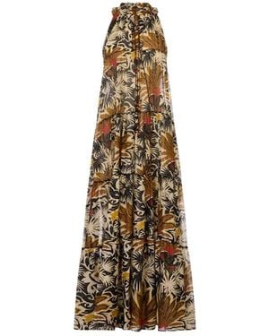 Anjuna Kleedjes ,Bruin ,Katoen Carol Maxi Jurk - Metallic
