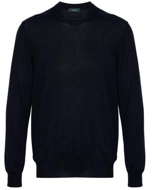 Zanone Round-Neck Knitwear - Blu