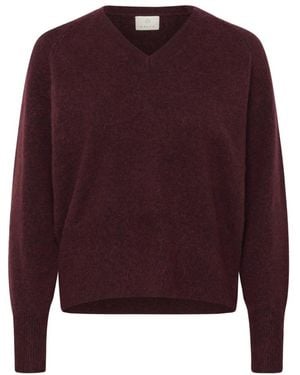 Kaffe V-Neck Knitwear - Morado