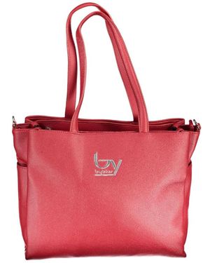 Byblos Rode Polyurethaan Handtas Met Schouderhandvatten En Afneembare Kettingriem - Rood