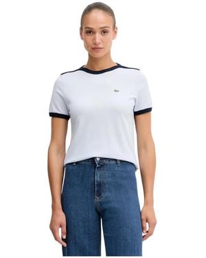 Lacoste Re-Edition Petit Piqué Katoenen T-Shirt - Blauw