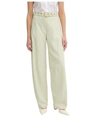 Pinko Broeken ,Groen ,Polyester Lexy Wijde Broek