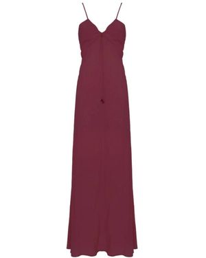 Soallure Kleedjes ,Rood ,Gedrapeerde Maxi Jurk - Paars