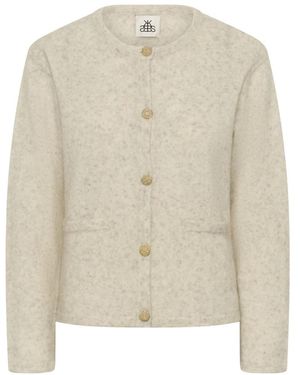 Karen By Simonsen Feminine Ronde Hals Vest Met Knopen - Naturel