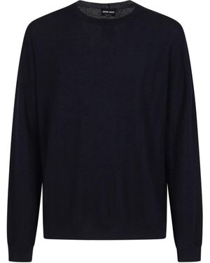 Giorgio Armani Ronde Hals Gebreid - Blauw