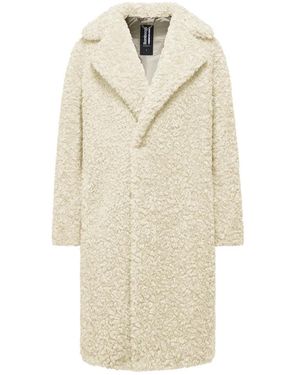 Bomboogie Double-Breasted Faux Shearling Jas - Naturel