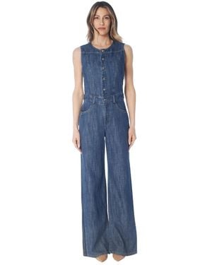 Shaft Tuta Five Smocking Wide Leg Jumpsuit - Blau