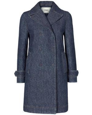 Fendi Double-Breasted Coats - Blue